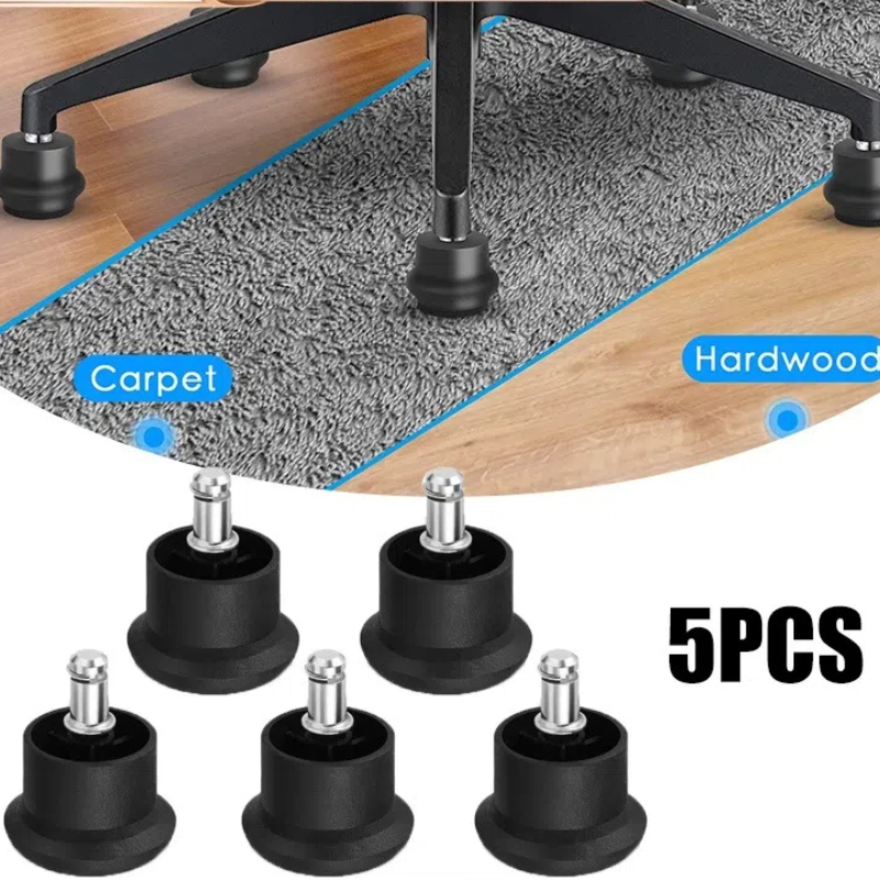 Office Furniture Solutions - 5 個の椅子キャスターホイールオフィスストッパーキャスターグライド固定椅子カーペットホイールキャスターアクセサリーフットデスク固定式