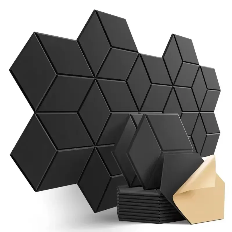 Office Furniture Solutions - 12 個の自己粘着六角形遮音フォームパネルホームスタジオオフィス装飾遮音パネル壁ステッカー