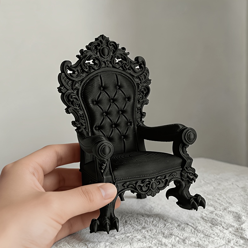 Office Furniture Luxury - 1個入りの高級王座モデル – ゴシック様式 – 深い茶色/黒にゴールドのアクセント –