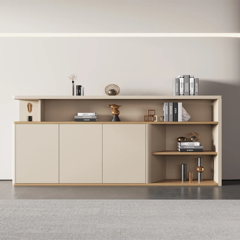 Office Furniture Filing Cabinets - 2026年モダン木製オフィス収納キャビネット、会議室やリビングルーム用の低背ティーケーブルとファイル収納付き仕切り棚