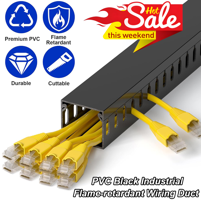 Cable Tray Under Desk - PVC 工業用難燃性配線ダクト黒ケーブル管理トレイデスクワイヤーオーガナイザーテーブルの下オープンスロット収納ラック