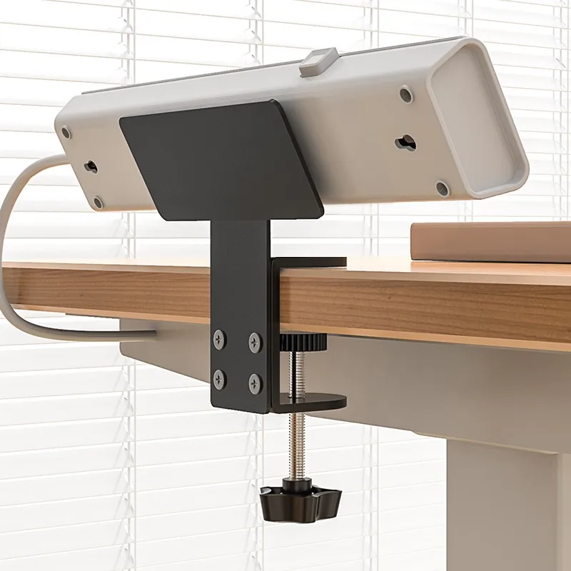 Cable Tray Under Desk - デスク下に取り付け可能な電源タップホルダー – コンセント固定、ケーブル整理、棚収納に便利な、穴あけ不要のケーブル管理トレイ