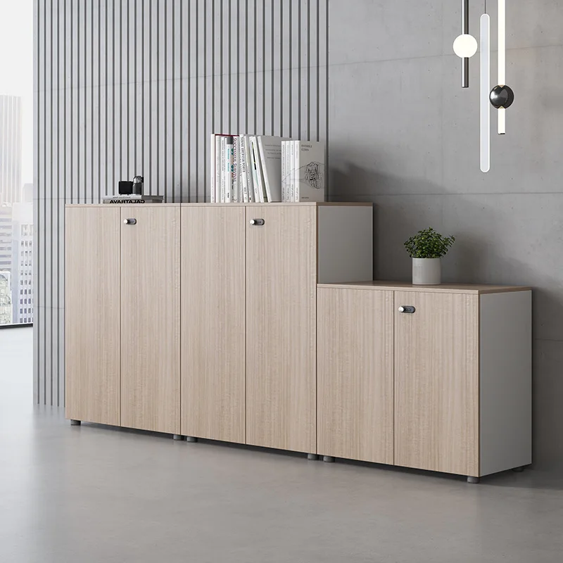 Office Furniture Filing Cabinets - 2026年モダンスタイル木製オフィスファイルキャビネット、パスワードロック付き低収納パーティションキャビネット