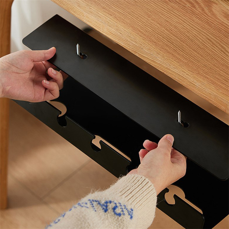 Cable Tray Under Desk - NEW* デスク下ケーブル管理ケーブルトレイ デスク下用クランプ付き電源タップコードホルダー 穴あけ不要 丈夫で広々とした収納スペース