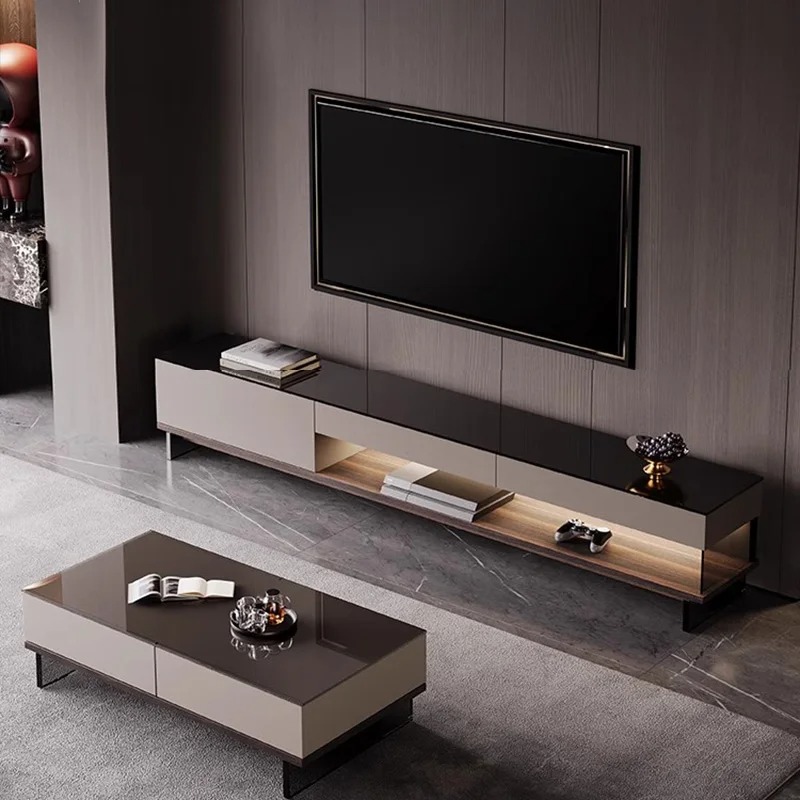 Office Furniture Center - リビングルーム モダン テレビスタンド 木製収納 デザイナー ウォール