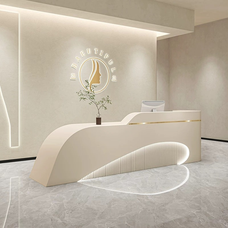 Office Furniture Store - 北欧の高級美容室の受付デスク、モダンアートダンス衣料品店のレジカウンター、医療美容オフィス家具FYRD