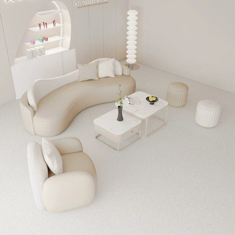 Office Furniture Store - 北欧クリームスタイルの美容室受付ソファモダンなホテルのロビー衣料品店ラウンジオフィスソファオフィス家具トランサットFYO