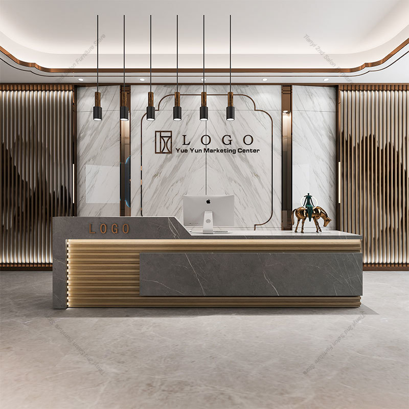 Office Furniture Store - モダンで高級感のある企業用受付カウンター。北欧風の高級感あふれるデザインで、美容院や衣料品店にも最適。カスタマイズも可能です。
