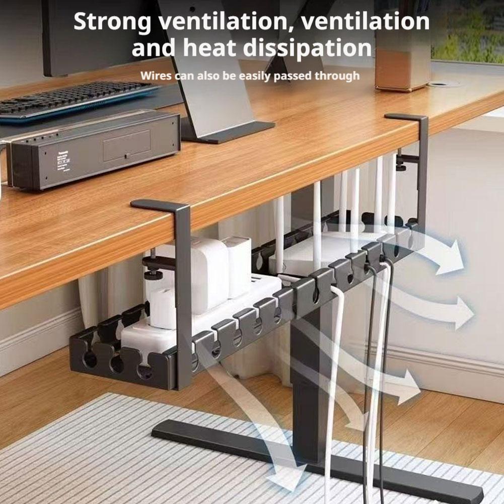伸縮式デスク下ケーブル管理、穴あけ不要、金属製ケーブルトレイ - Cable Tray Under Desk のレビューと価格