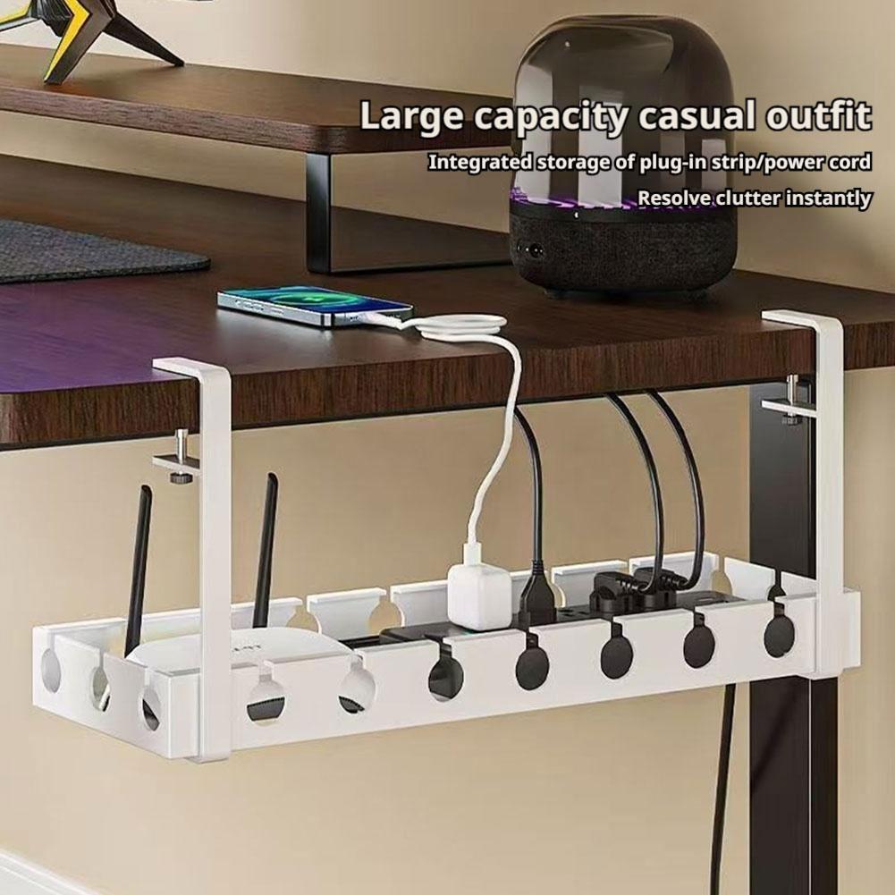 伸縮式デスク下ケーブル管理、穴あけ不要、金属製ケーブルトレイ - Cable Tray Under Desk のレビューと価格