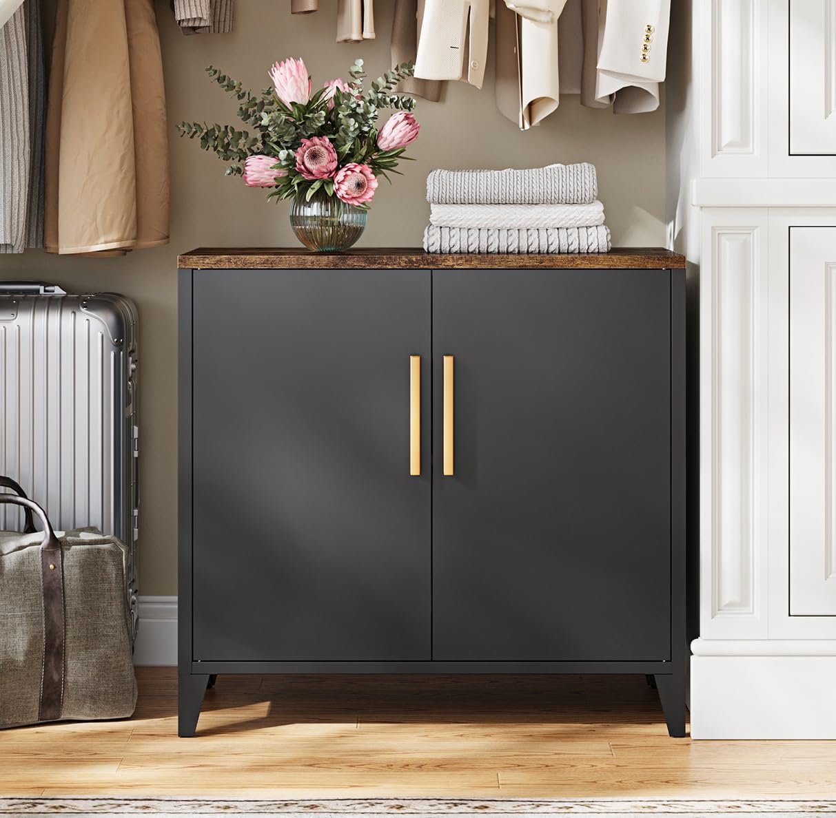 ドアと棚付きの金属製収納キャビネット、キッチン、ダイニング、 - Credenza Office Storage のレビューと価格
