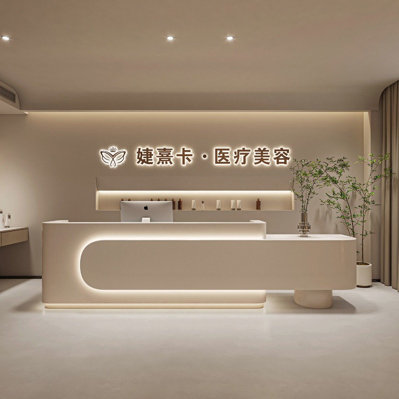 モダンな美容室の受付デスク、北欧クリームスタイルの衣料品店、 - Office Furniture Store のレビューと価格