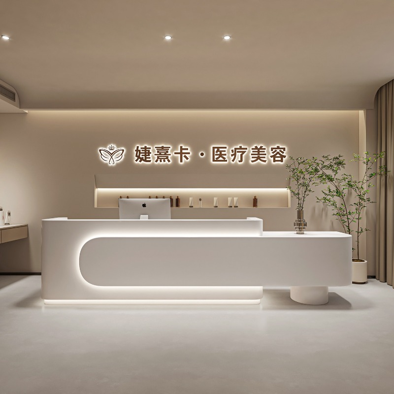 モダンな美容室の受付デスク、北欧クリームスタイルの衣料品店、 - Office Furniture Store のレビューと価格