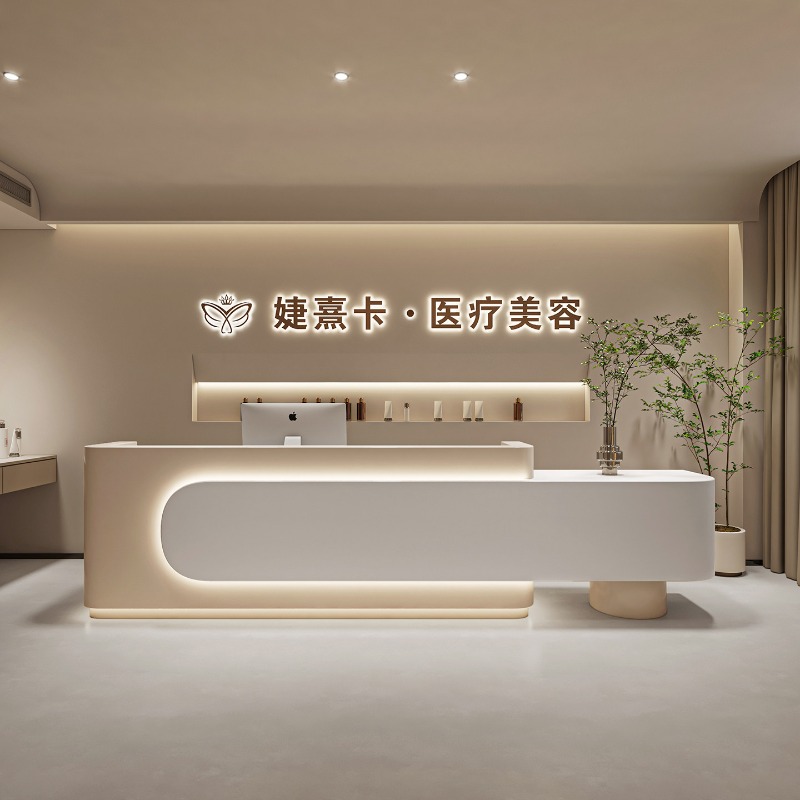 モダンな美容室の受付デスク、北欧クリームスタイルの衣料品店、 - Office Furniture Store のレビューと価格
