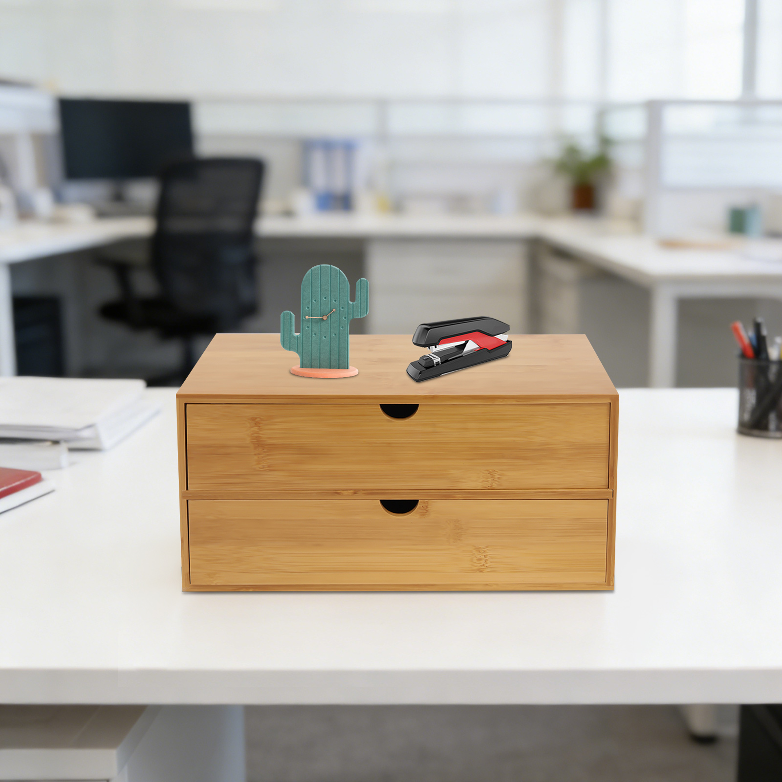 デスクオーガナイザー、2段引き出し付きオフィス用品収納ボック - Office Furniture Filing Cabinets のレビューと価格