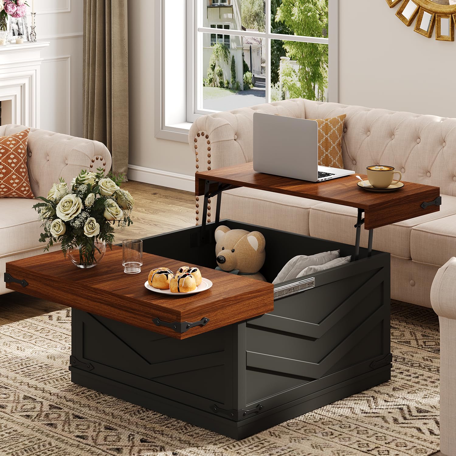 リフトトップコーヒーテーブル、スライド式スクエアセンターテー - Office Furniture Center のレビューと価格
