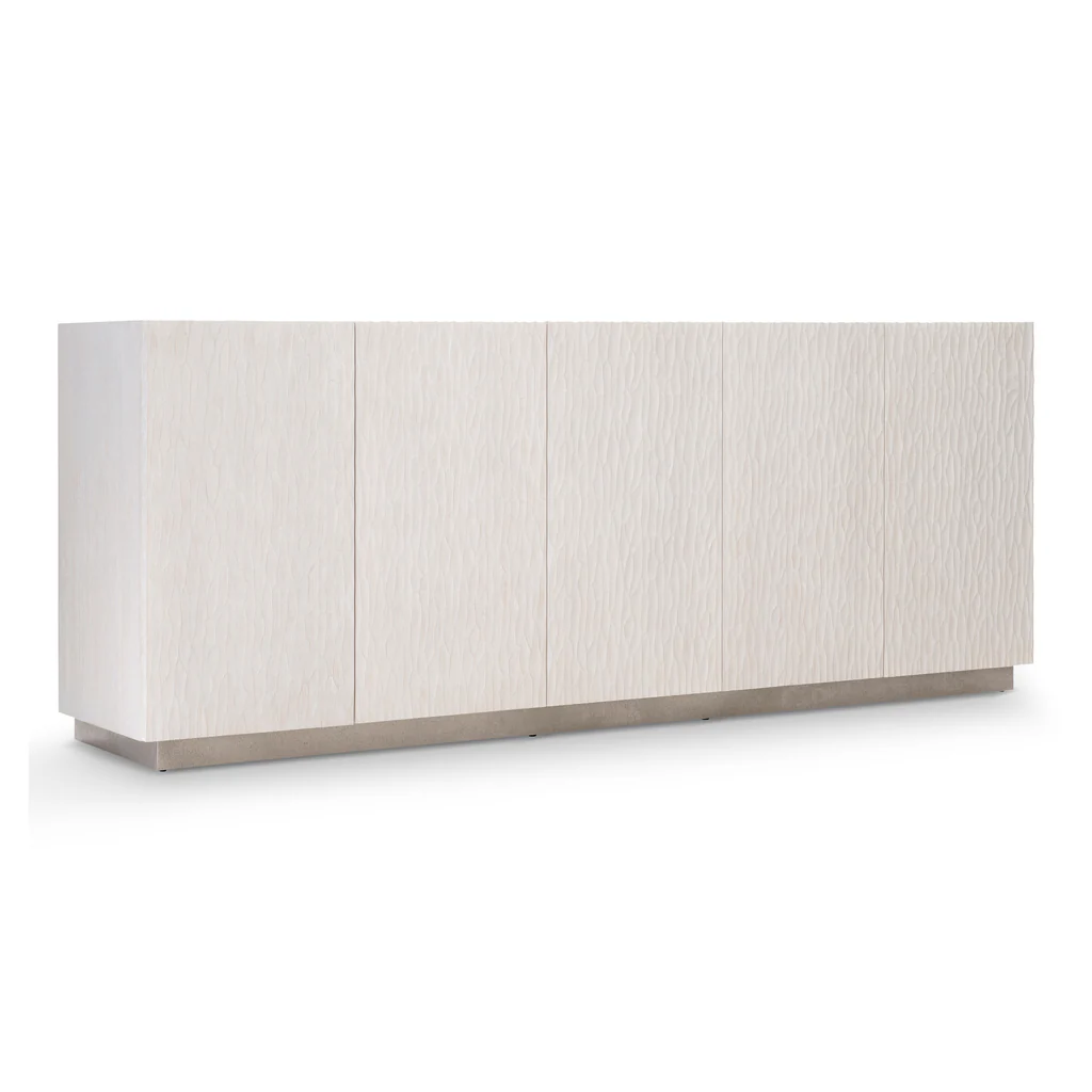 モダンな白い波状テクスチャのテレビスタンドクレデンザ、高級木 - Credenza Office Storage のレビューと価格