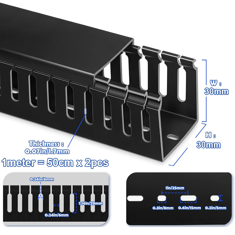 PVC 工業用難燃性配線ダクト黒ケーブル管理トレイデスクワイ - Cable Tray Under Desk のレビューと価格