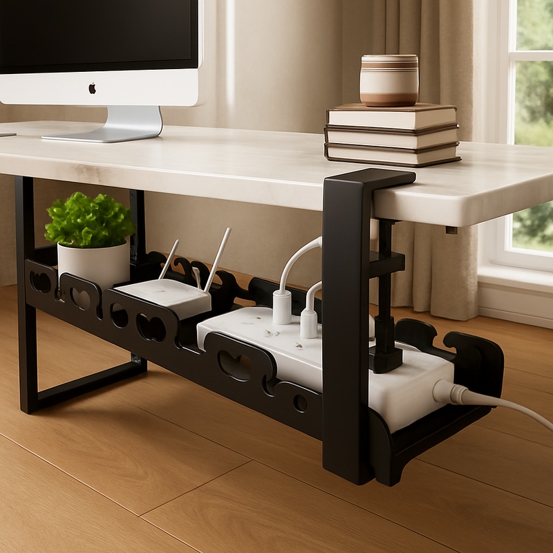 オフィスのケーブル収納とデスク整理用のデスク下金属ワイヤート - Cable Tray Under Desk のレビューと価格