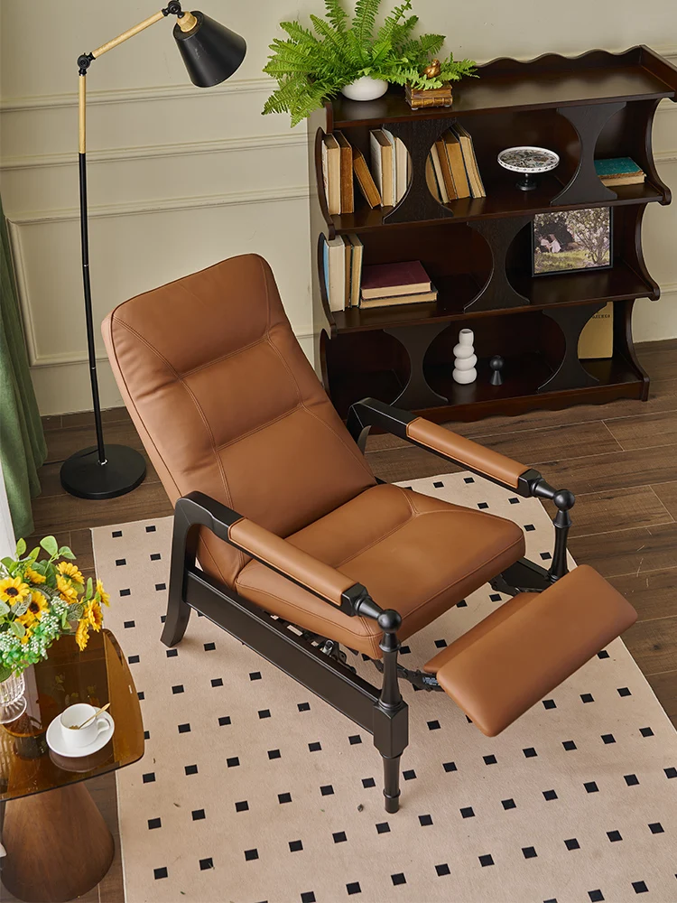 無垢材オフィスチェア多機能ソファチェア第一層牛革リクライニン - Office Furniture First のレビューと価格