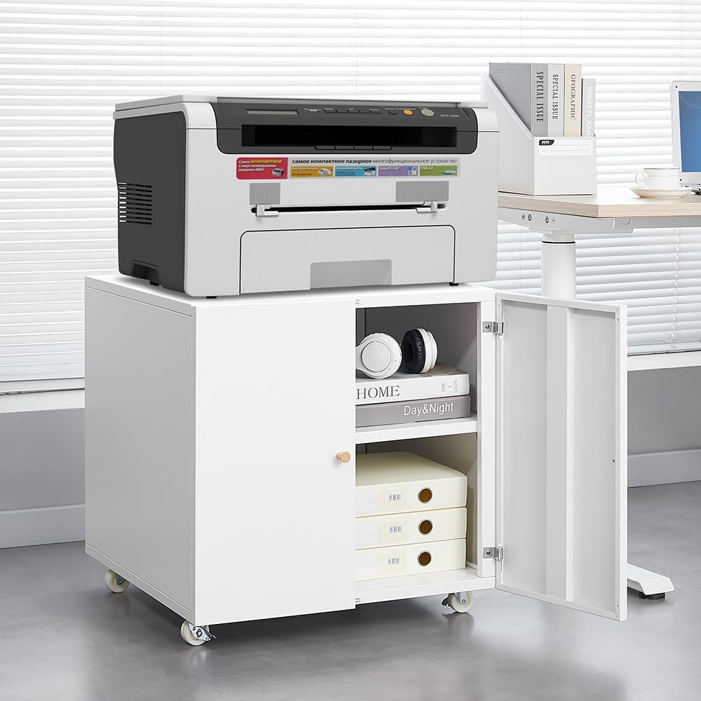 ファイル収納付きメタルプリンタースタンド、ダブルドアと調節可 - Office Furniture Filing Cabinets のレビューと価格
