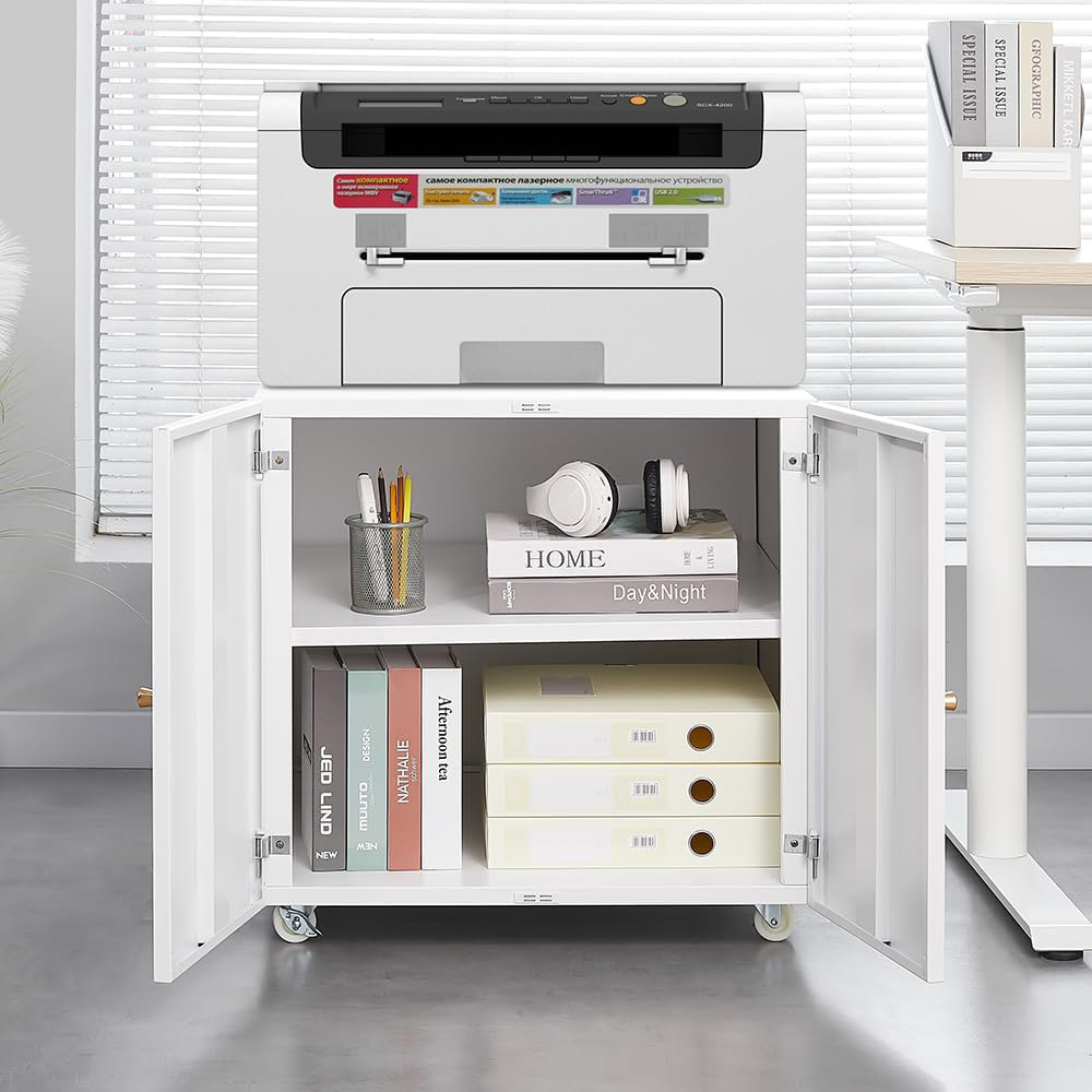 ファイル収納付きメタルプリンタースタンド、ダブルドアと調節可 - Office Furniture Filing Cabinets のレビューと価格