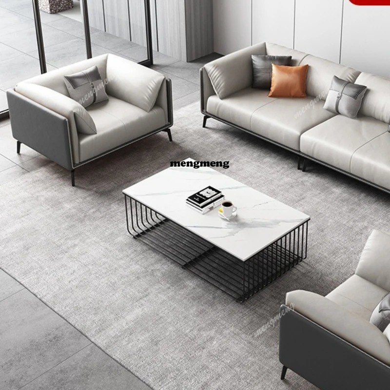 牛革製ビジネスオフィスソファ レセプションリビングルーム シ - Office Furniture Luxury のレビューと価格