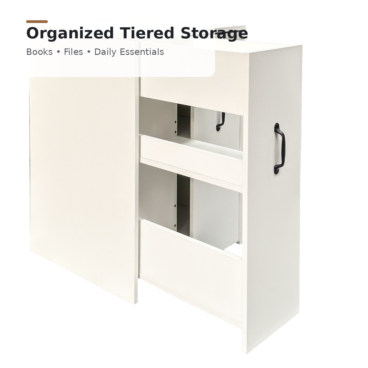 3段式引き出し式本棚キャビネット（キャスター付き）、隠し収納 - Office Furniture Filing Cabinets のレビューと価格