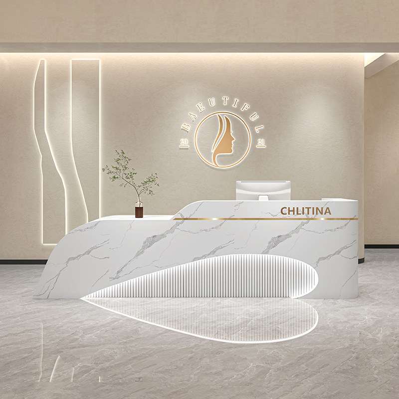 北欧の高級美容室の受付デスク、モダンアートダンス衣料品店のレ - Office Furniture Store のレビューと価格