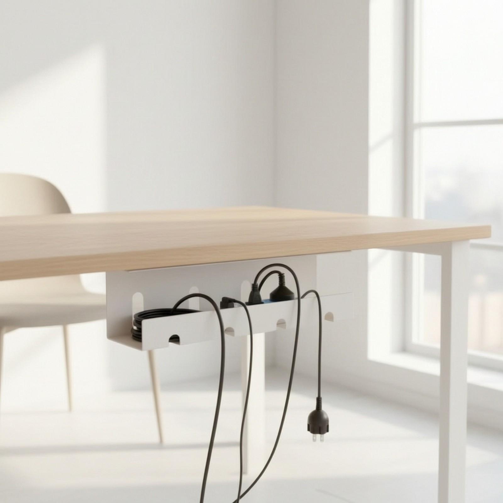 デスク下ケーブル収納トレー、スチール製コード管理棚、電源タッ - Cable Tray Under Desk のレビューと価格