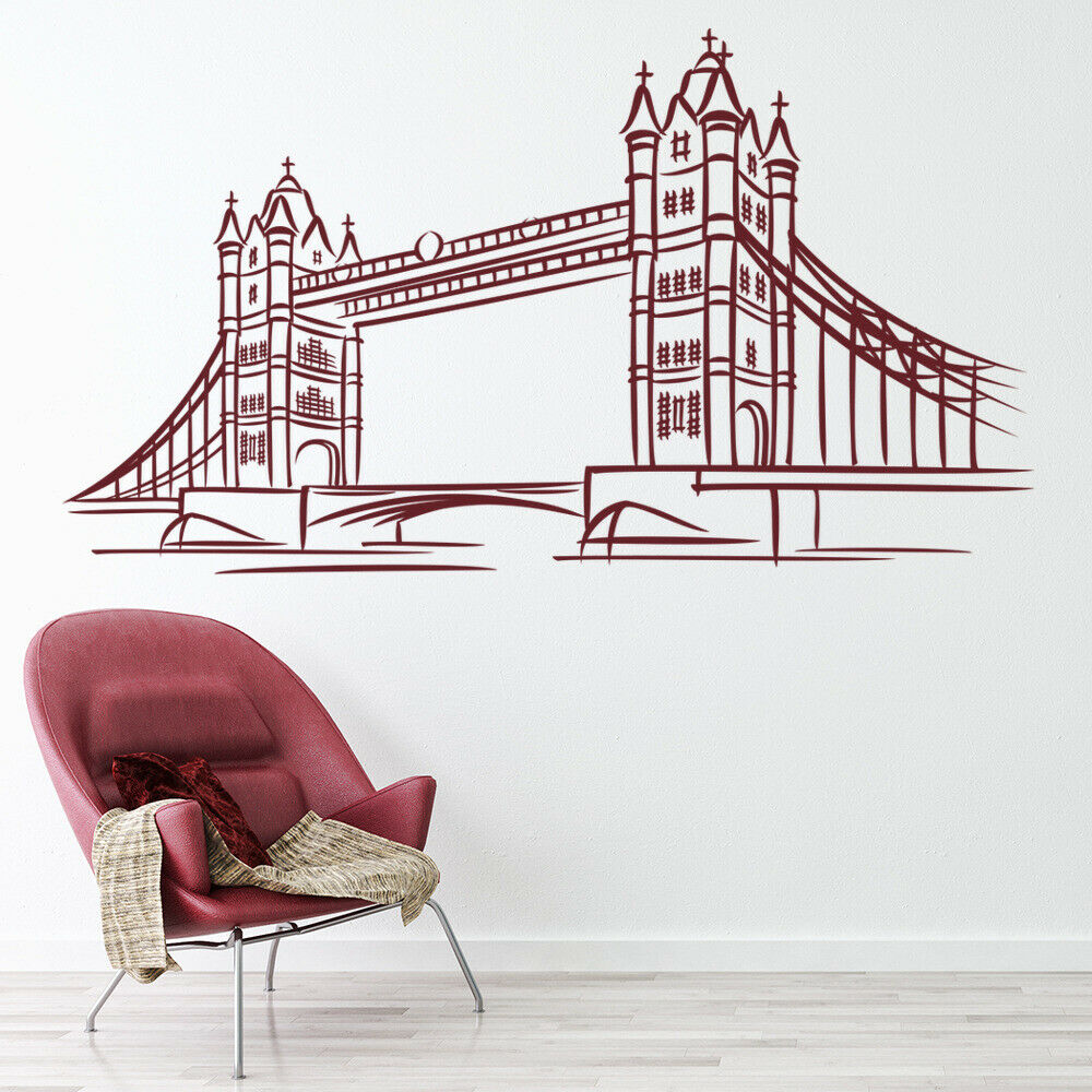 壁ステッカーロンドンのタワーブリッジランドマークアート壁画ガ - Office Furniture London のレビューと価格